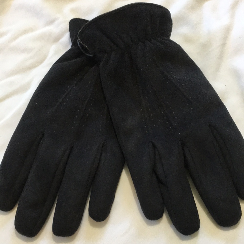 Men’s Faux Suede Faux Fur Lined Gloves